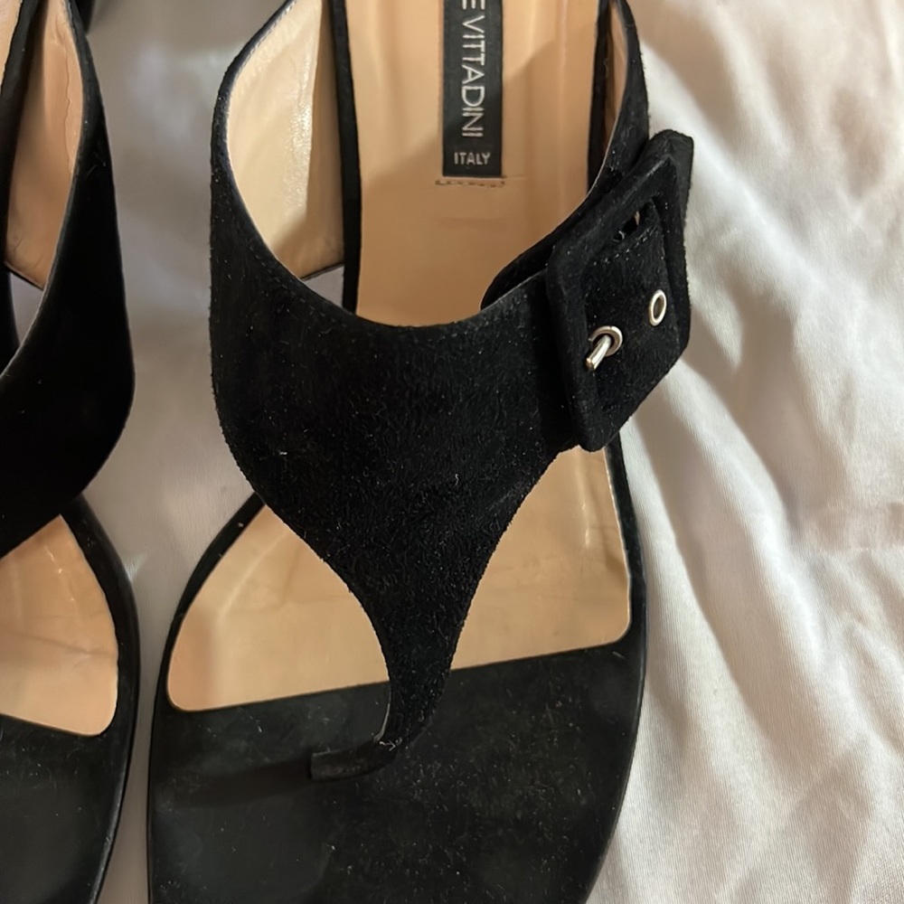 Adrienne Vittadini Black Y2K Heeled Black Sandal in Size 8 1/2 - Picture 3 of 7